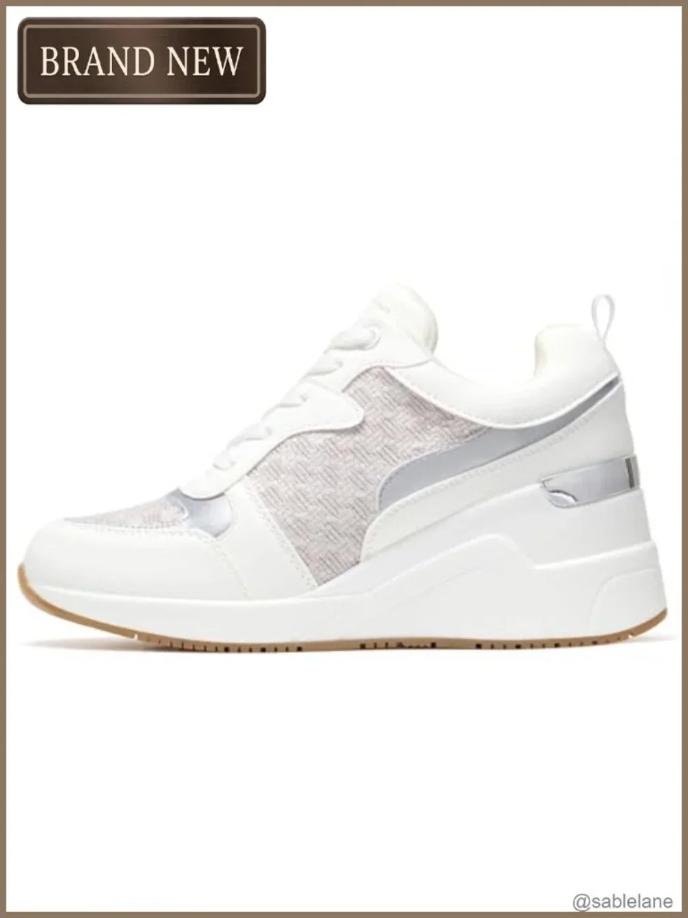 Wedge Sneakers for Women, High Heel Platform Tennis Shoes, Knit Upper, Rubber